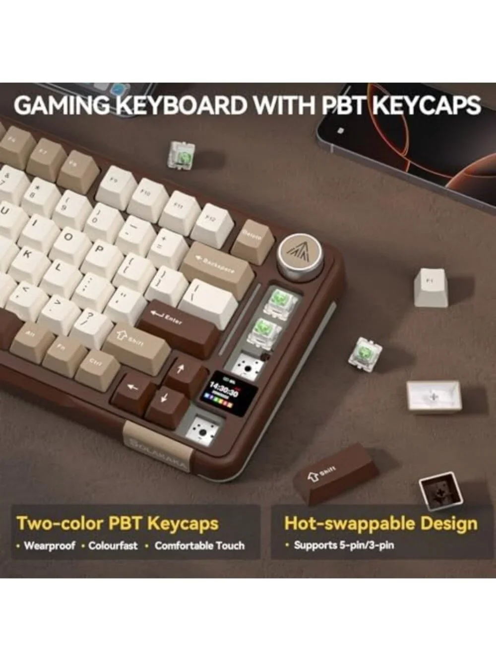 75% Wireless Mechanical Keyboard - Hot Swappable, RGB Backlit, Gasket Design